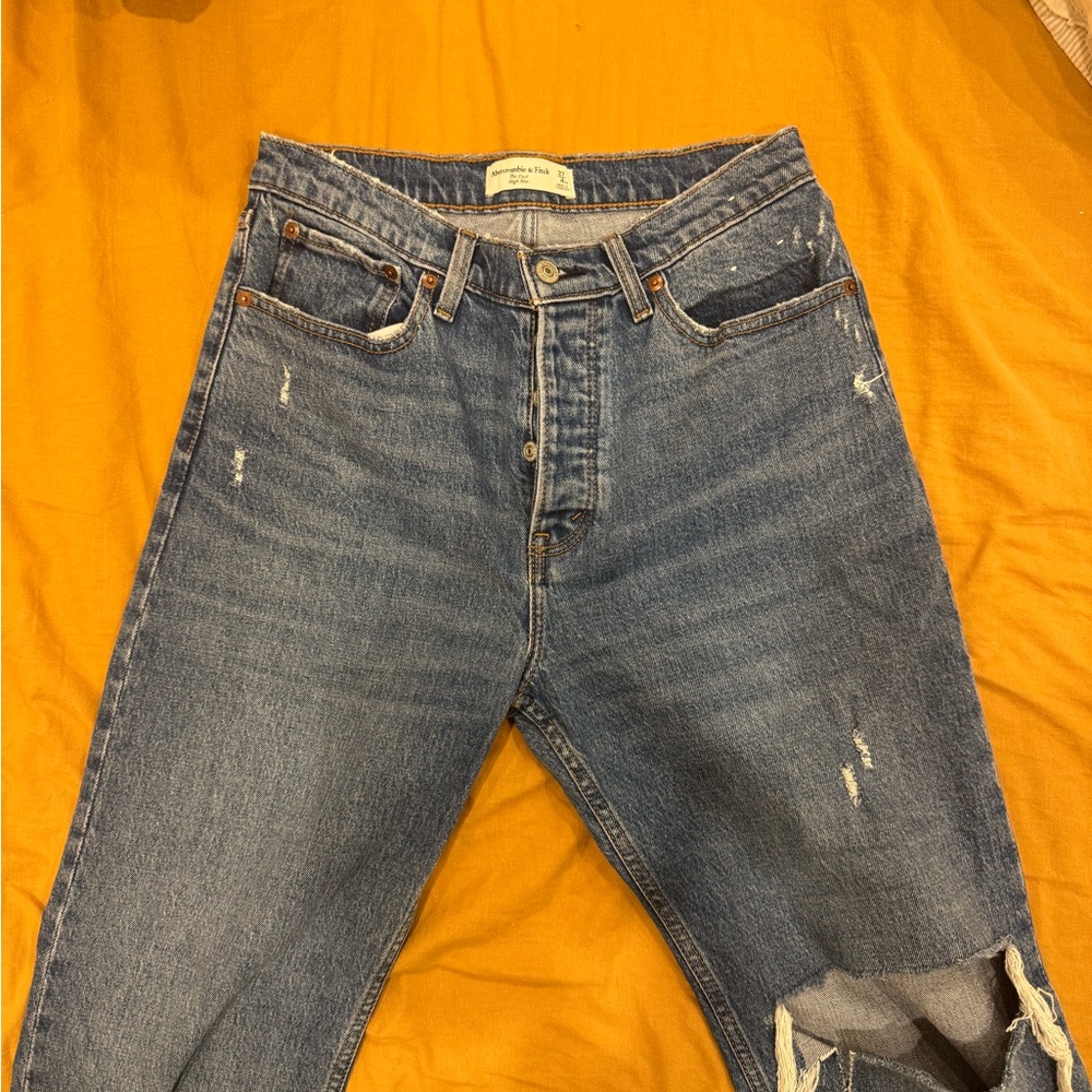 Abercrombie & Fitch The Dad High Rose Blue Jeans